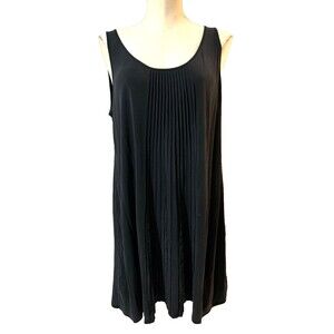 Eileen Fisher Women’s Silk Pintuck A-Line Sleeveless Dress size L Minimalist